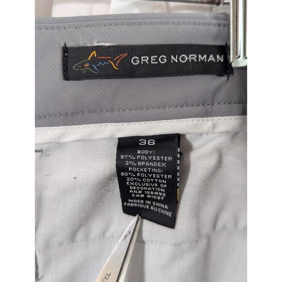 Greg Norman Everbest (Fit 39W 10L) Gray Flat Front Shorts (labeled 36W) - Picture 2 of 8